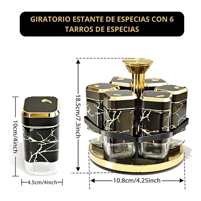 GENERICO - Set De Especieros Con Organizador Cocina