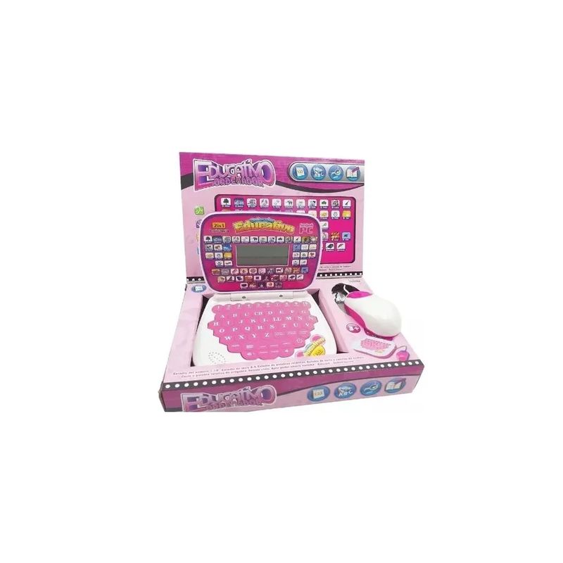 GENERICO - Mini Computador 6683 Didáctico Economico rosa