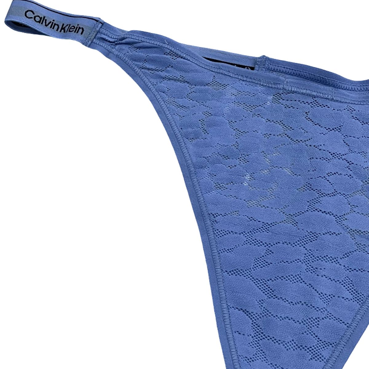 CALVIN KLEIN - Tanga azul de encaje - modern logo with lace Calvin Klein