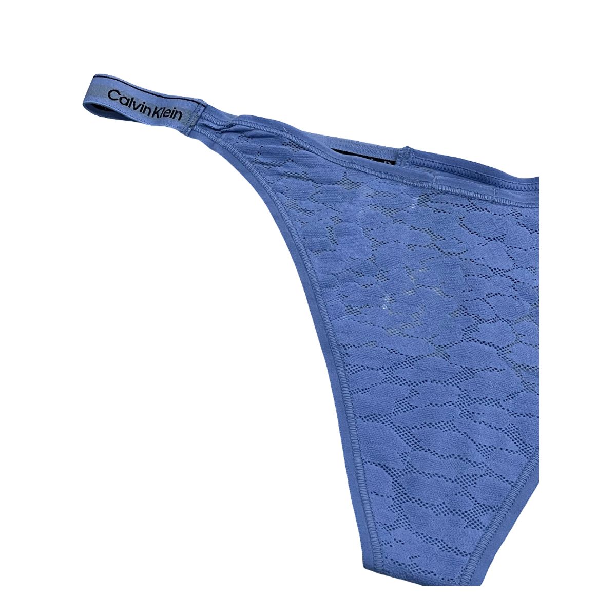 CALVIN KLEIN - Tanga azul de encaje - modern logo with lace Calvin Klein