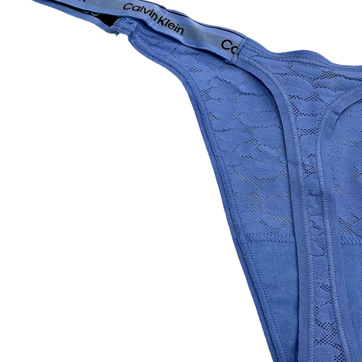 CALVIN KLEIN - Tanga azul de encaje - modern logo with lace Calvin Klein