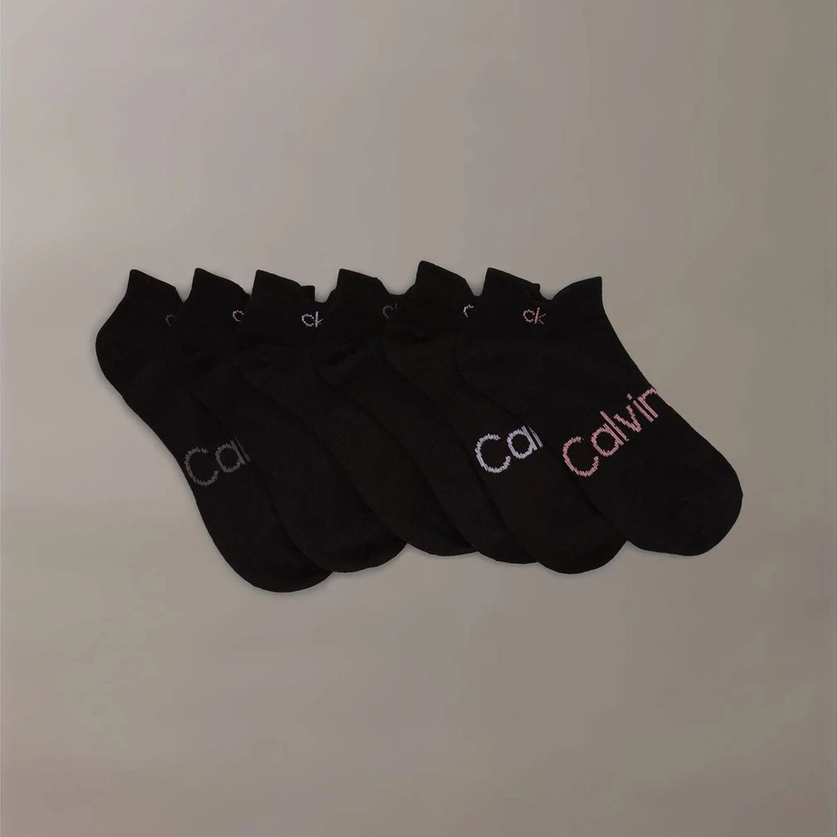 CALVIN KLEIN - Pack negro de 6 medias con logotipo Calvin Klein