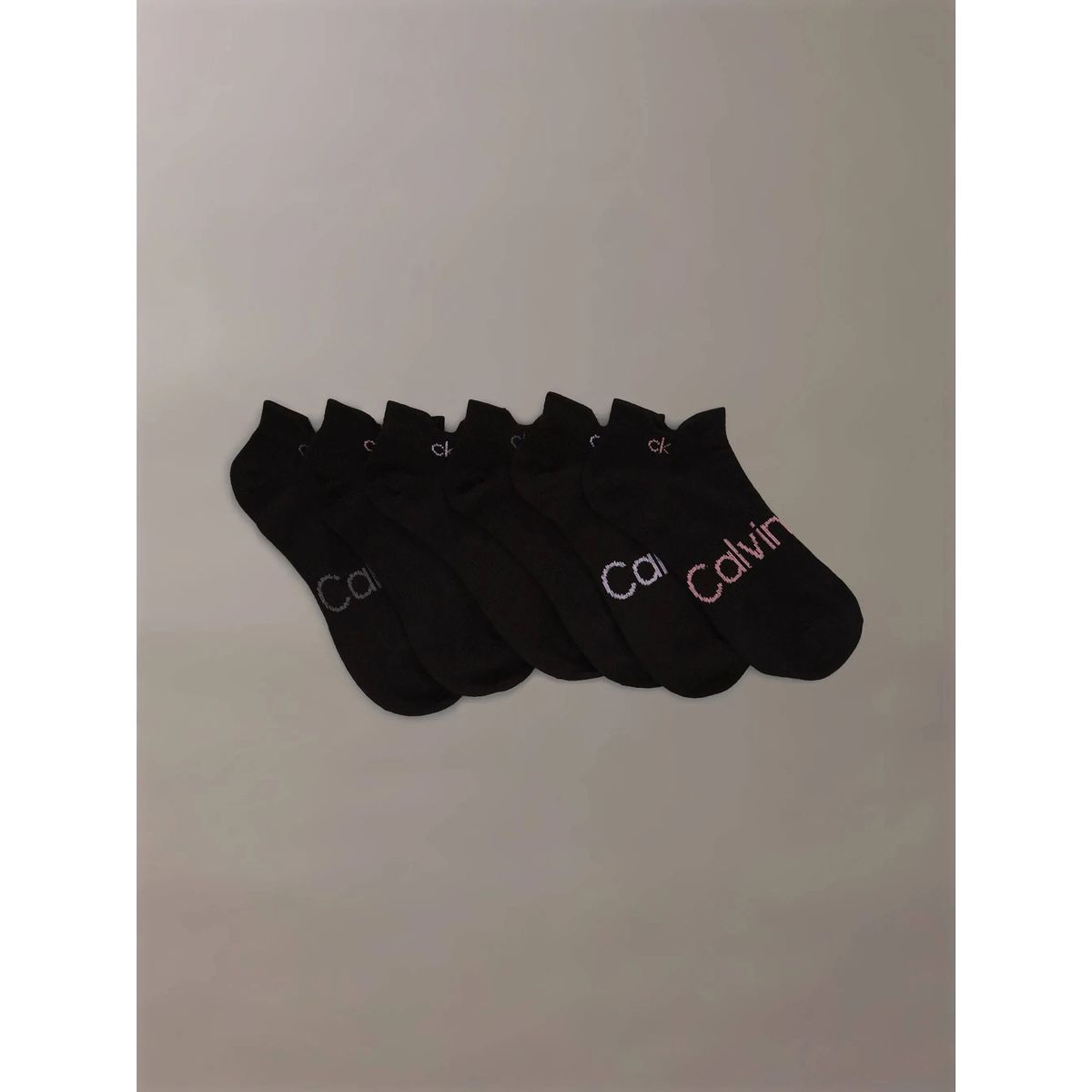 CALVIN KLEIN - Pack negro de 6 medias con logotipo Calvin Klein