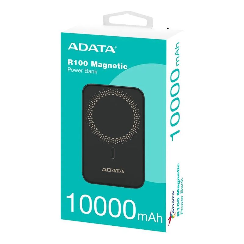 ADATA - Power Bank 10000Mah Adata R100  Carga Inalámbrica Magnética