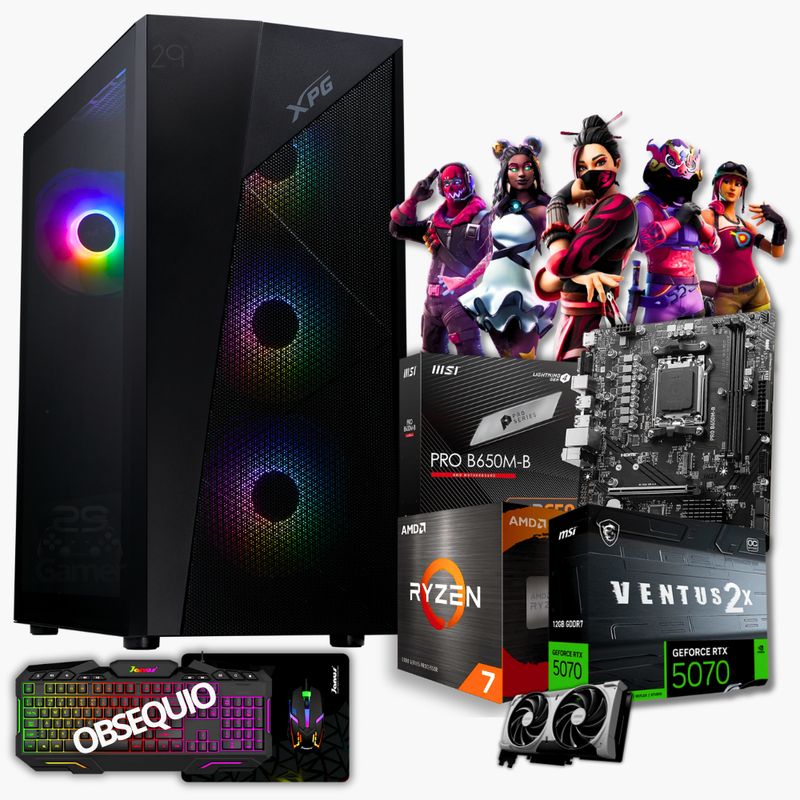 AMD - COMPUTADOR TORRE GAMER AMD RYZEN 7 8700F 32GB DDR5 RGB/1TB SSD RTX 5070 12GB