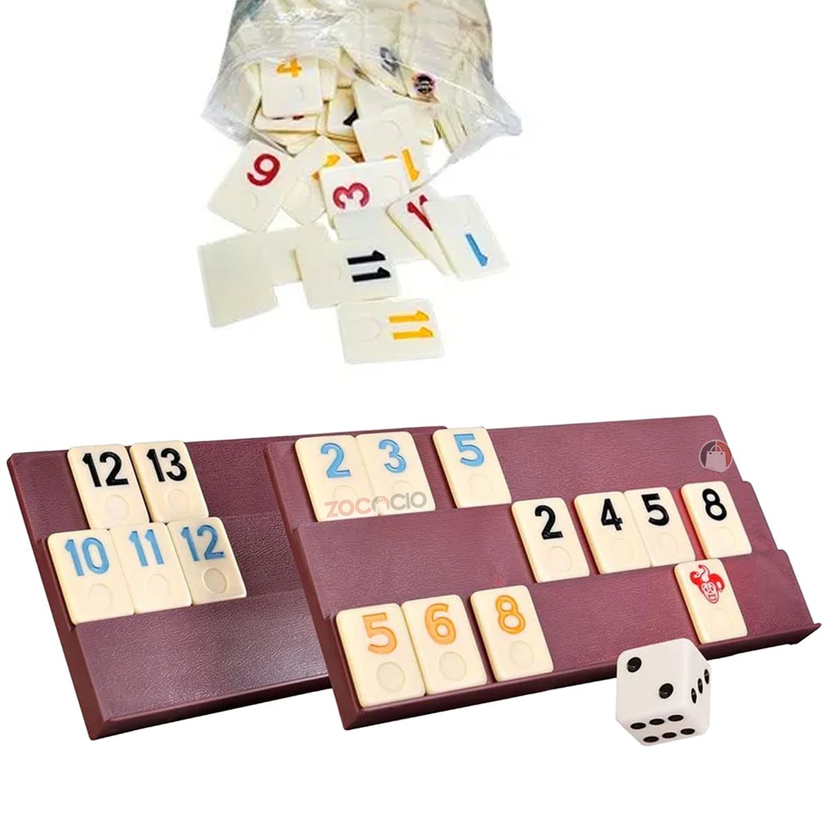 ZOCOCIO - Juego De Mesa Rummy Clásico De Estrategia Café Grande