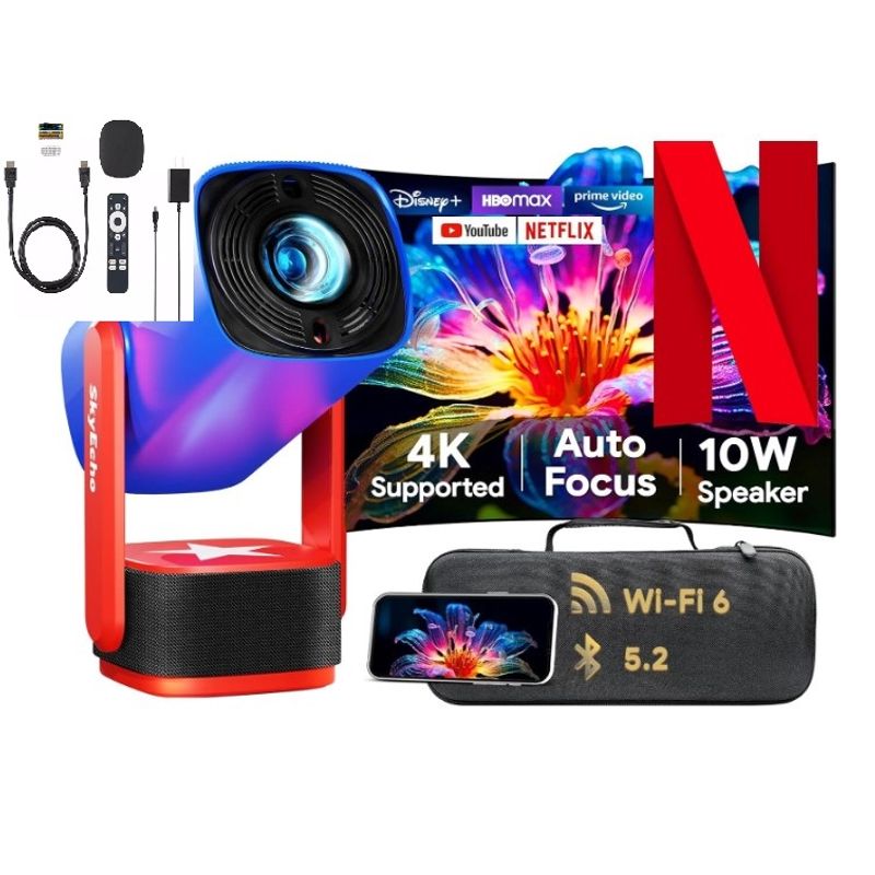 GENERICO - Proyector Inteligente WiFi Bluetooth SkyEcho + Box Obequio