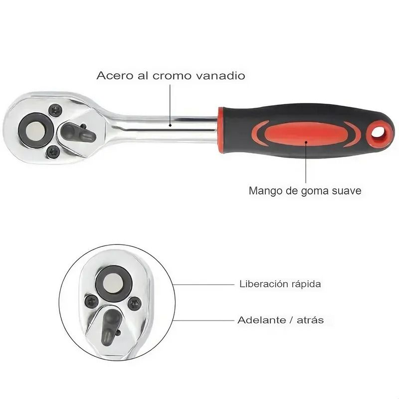 GENERICO - Kit De Herramienta Con Llave Trinquete De 46pcs