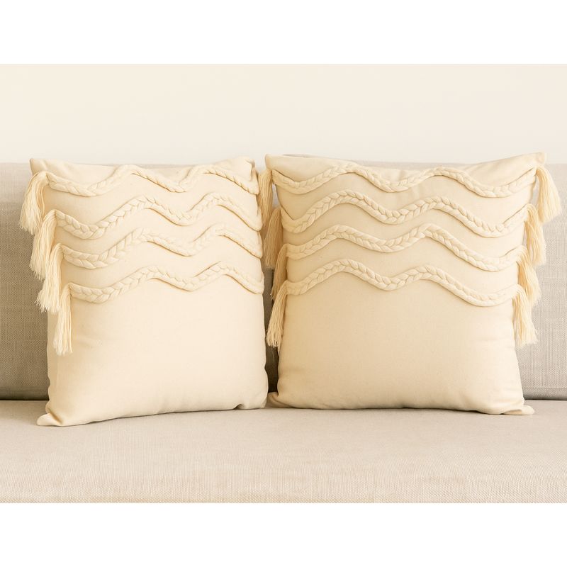NOSSARENA - Set x 2 Cojines Olas 45x45cm Color beige