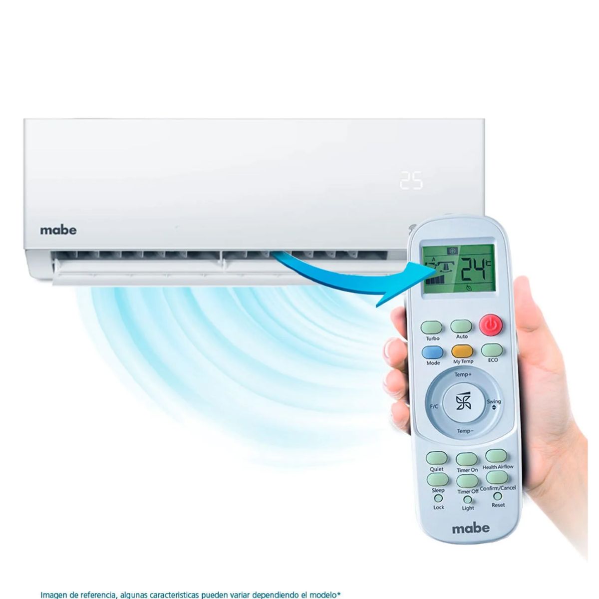 MABE - Aire Acondicionado 110v 12000 BTU Blanco Mabe MMT12CABWCCBC1