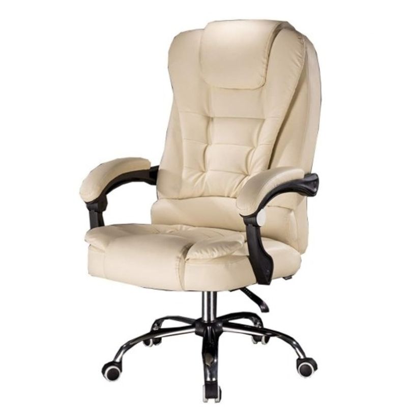 GENERICO - Silla de Oficina Gerencial Masajeador y Reposapiés 135° Berlin Beige