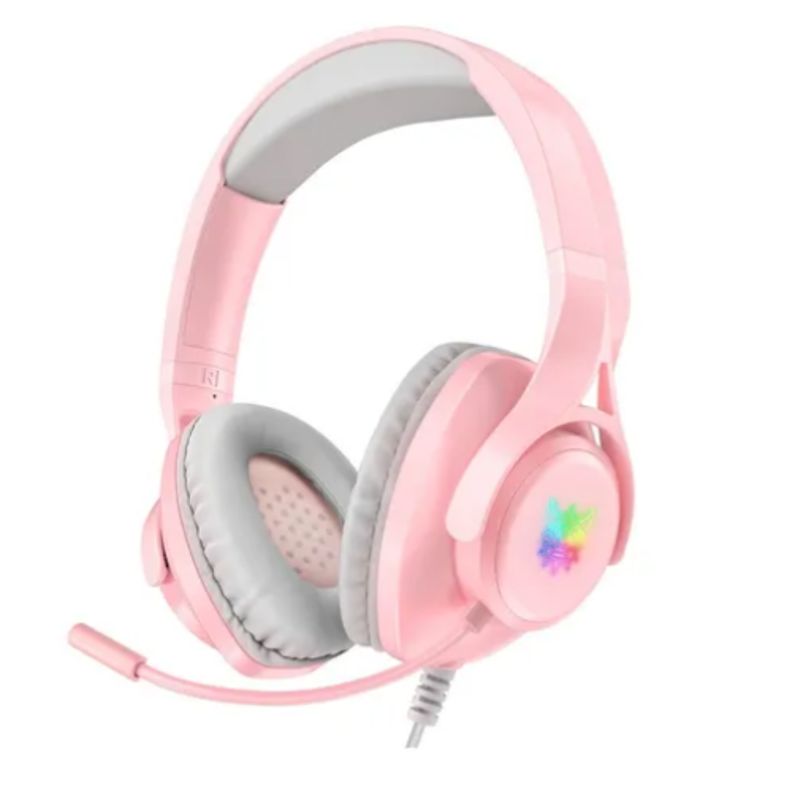 ONIKUMA - Audifonos Diadema Gamer Onikuma X16 Rosados Con Luz Rgb Led