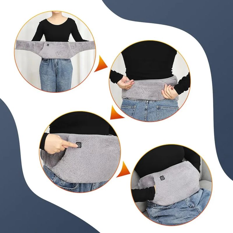 MILOPTS - Cinturón Térmico Terciopelo Lavable Cólicos Lumbar Dolor