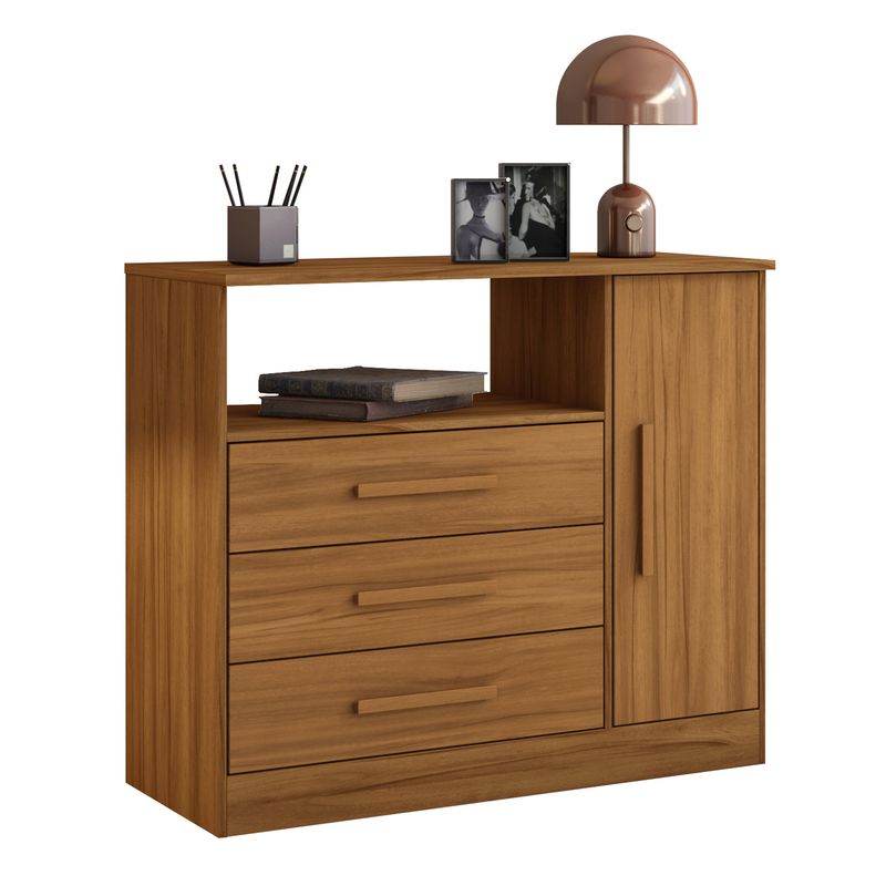 MULTIMUEBLES - COMODA 3 CAJONES ARMARIO NOGAL 75X90X36