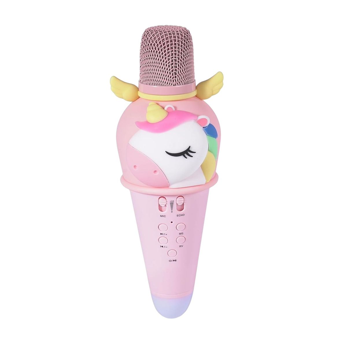 GENERICO - Micrófono Portátil Bluetooth Diseño Unicornio Para karaoke Luz Led