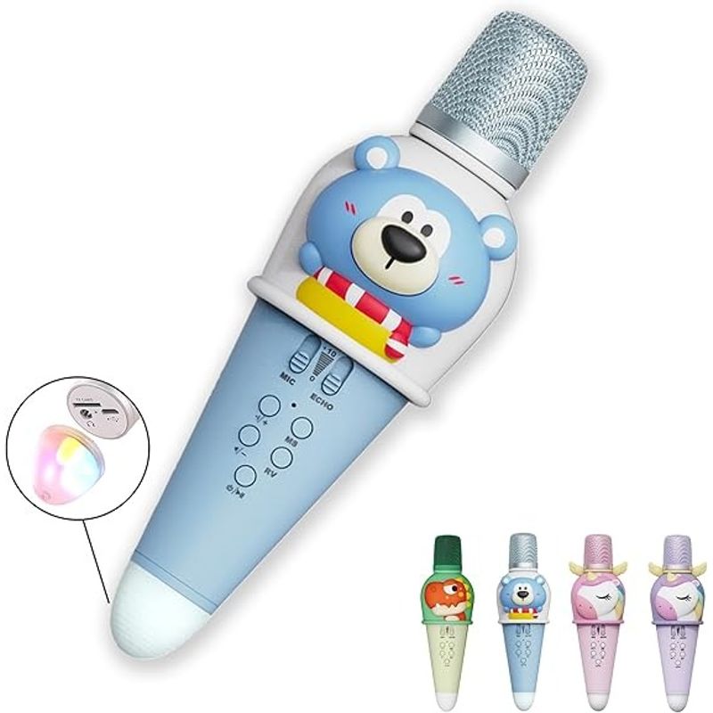 GENERICO - Micrófono de Karaoke Diseño de Oso Inalambrico Recargable