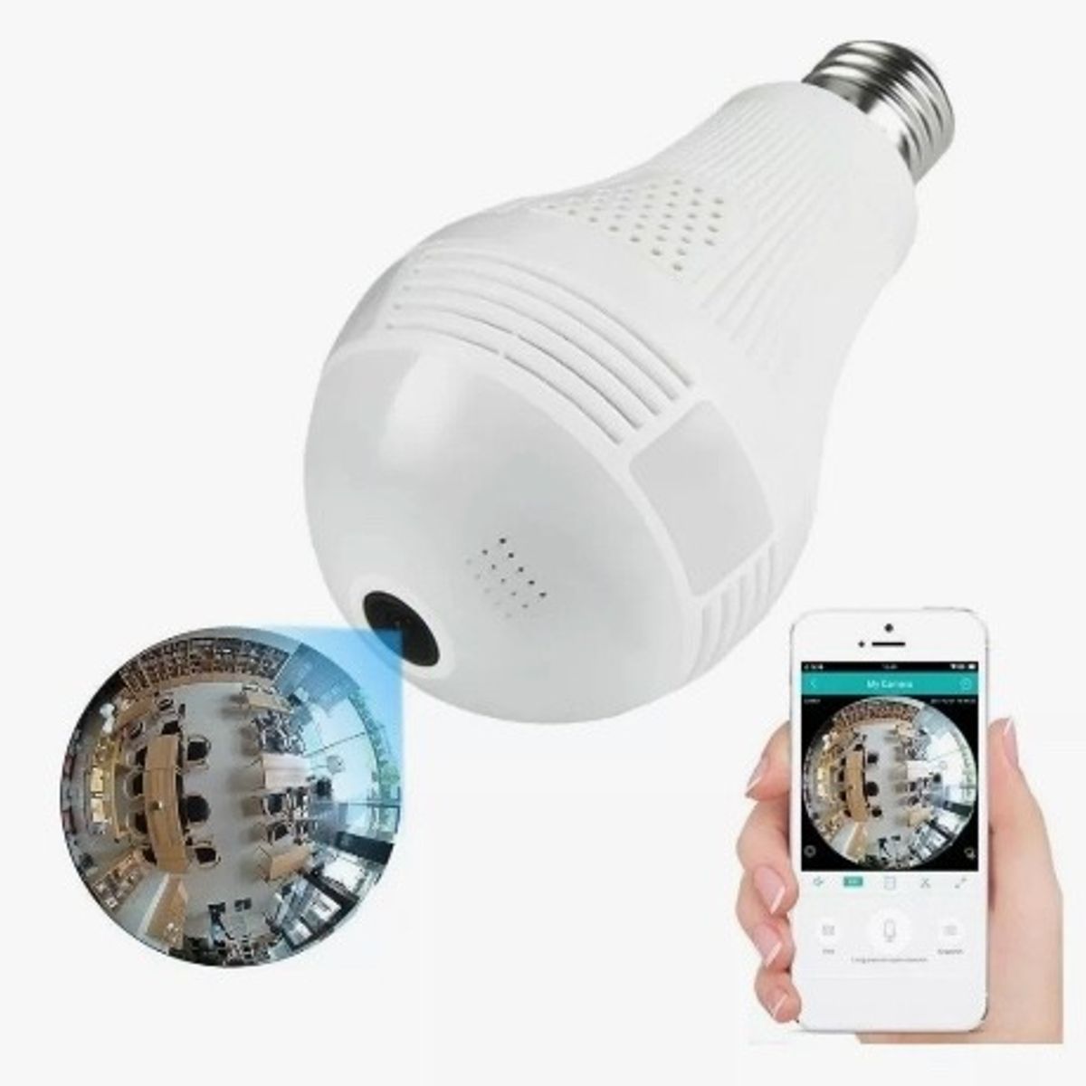 GENERICO - Camara bombillo Seguridad Con Luz Led Vison Nocturna