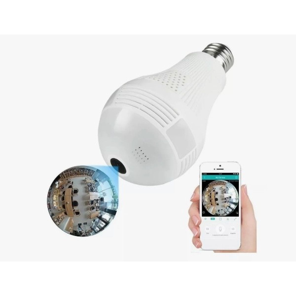 GENERICO - Camara bombillo Seguridad Con Luz Led Vison Nocturna