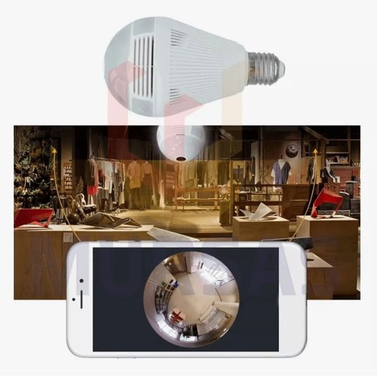 GENERICO - Camara bombillo Seguridad Con Luz Led Vison Nocturna