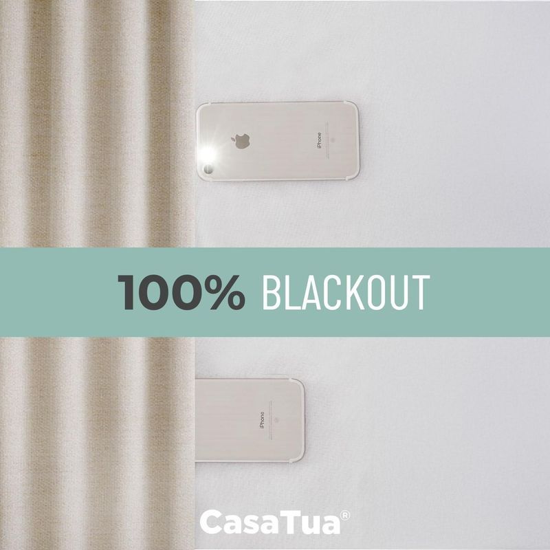 GENERICO - Cortina Blackout 100% Anti Luz – Set de 2 Paños Beige.