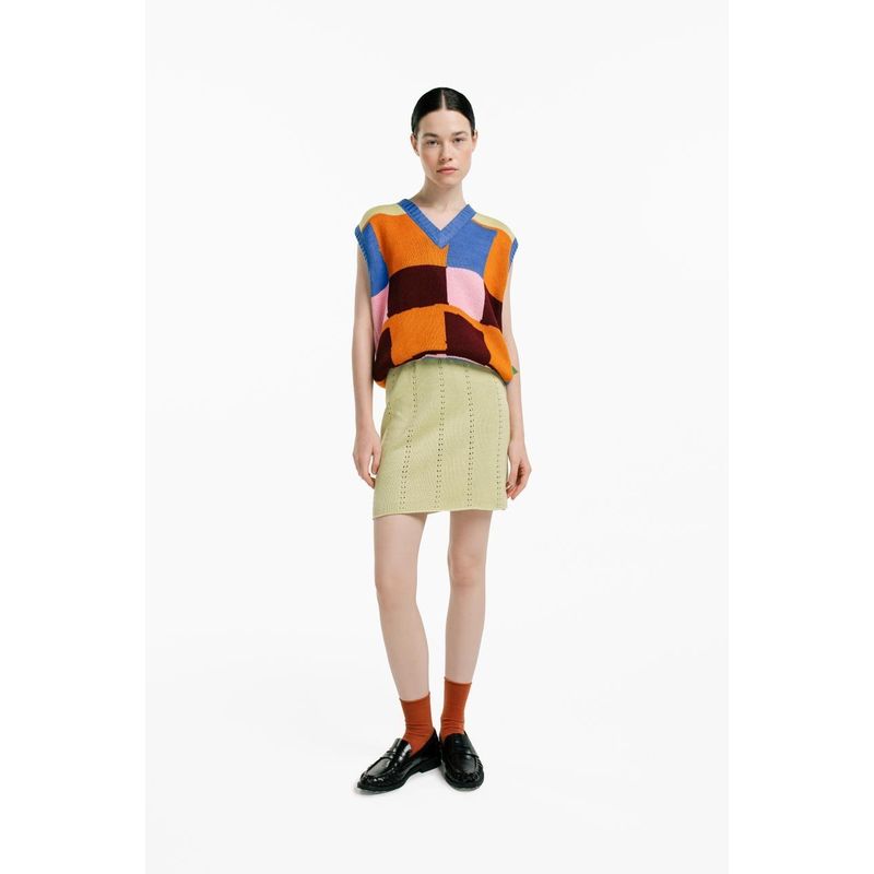 MAGLIONE - Chaleco Mosaico Cuello V con sisa