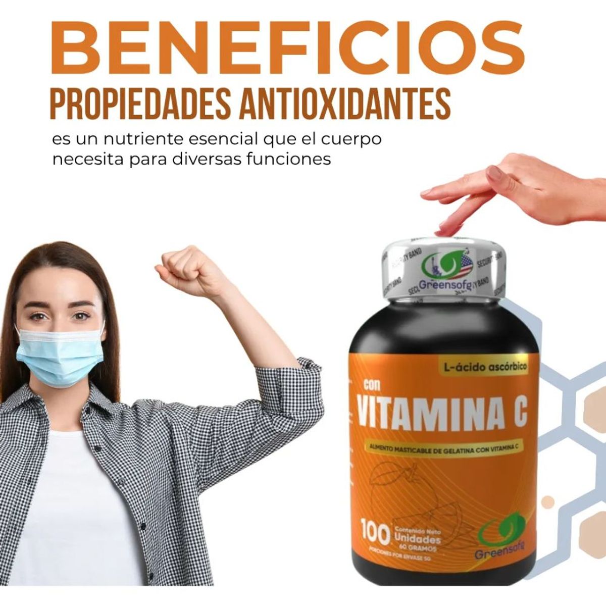 NATURAL ENERGY PRODUCTS - Vitamina C Americana Pura en Capsulas x100