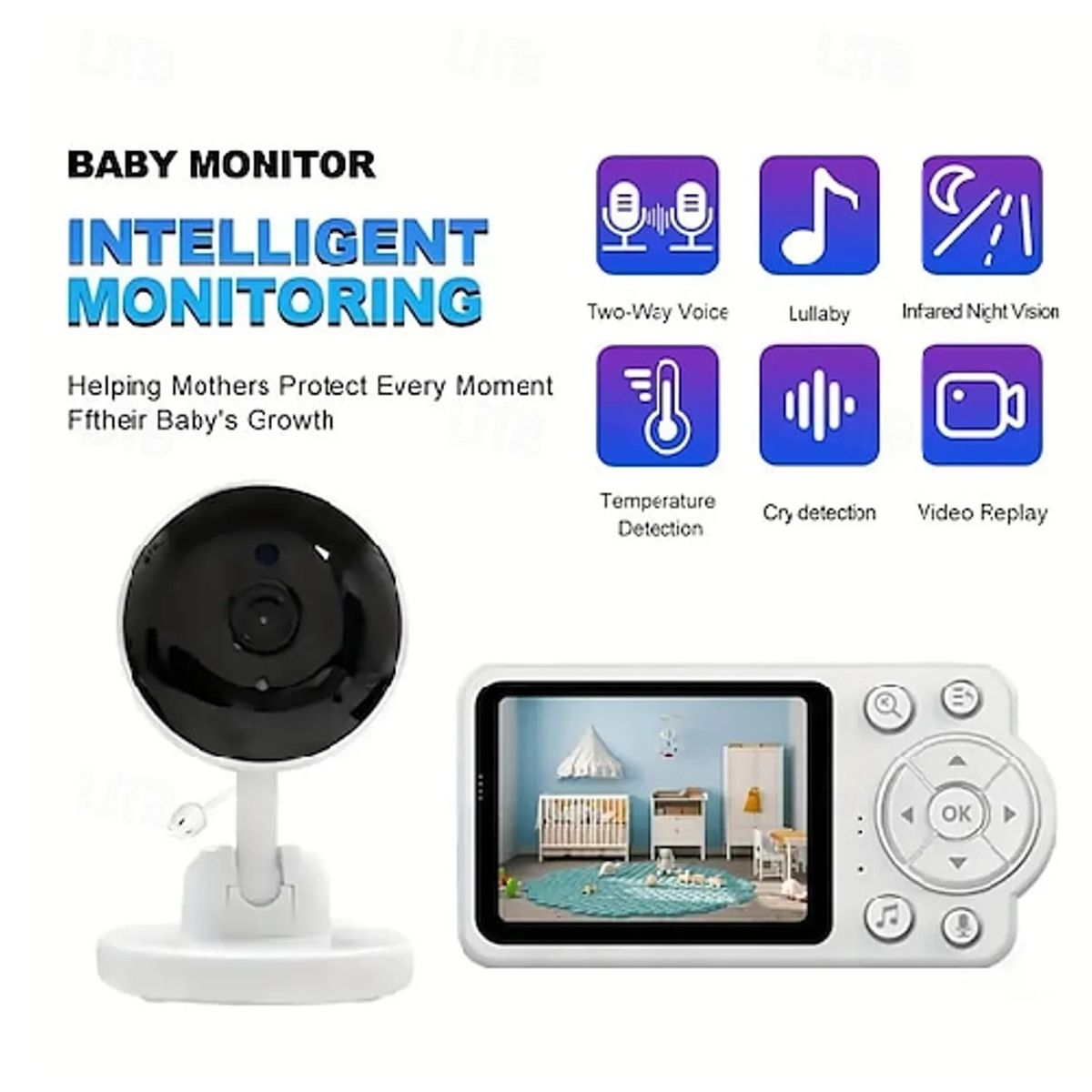 AMERICAN GENERICS - Monitor de Bebé C3  Seguridad y Comodidad en Todo Momento