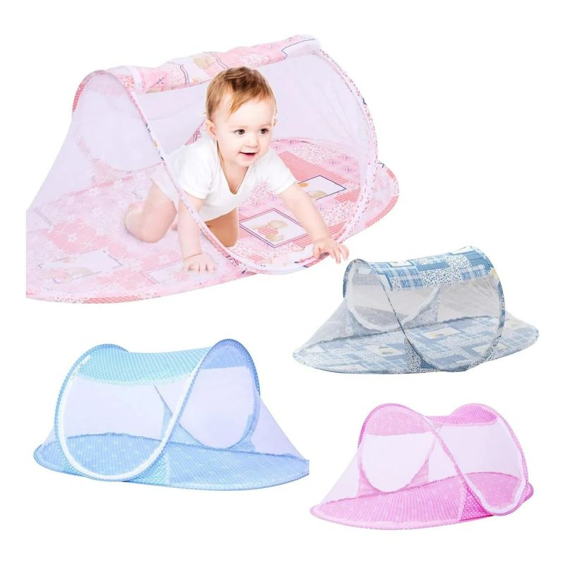 GENERICO - Cuna Mosquitero para Bebe Plegable Musical - Rosado