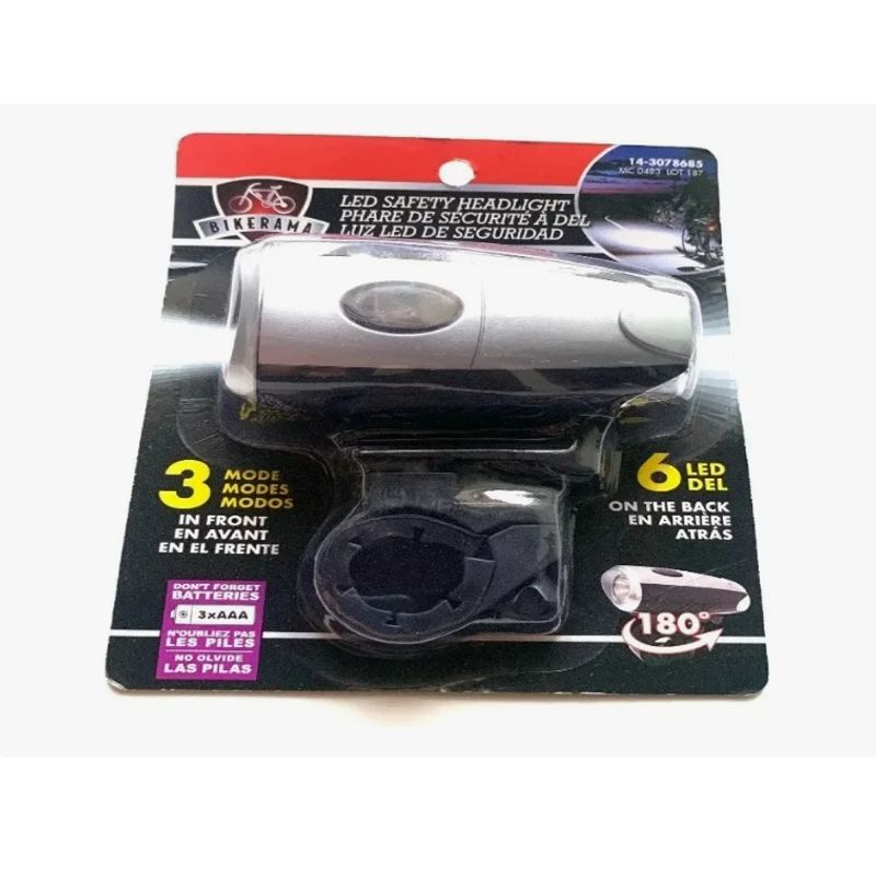 AMERICAN GENERICS - Luz Led De Seguridad Bici 3 Modos Atras Adelante Laterales