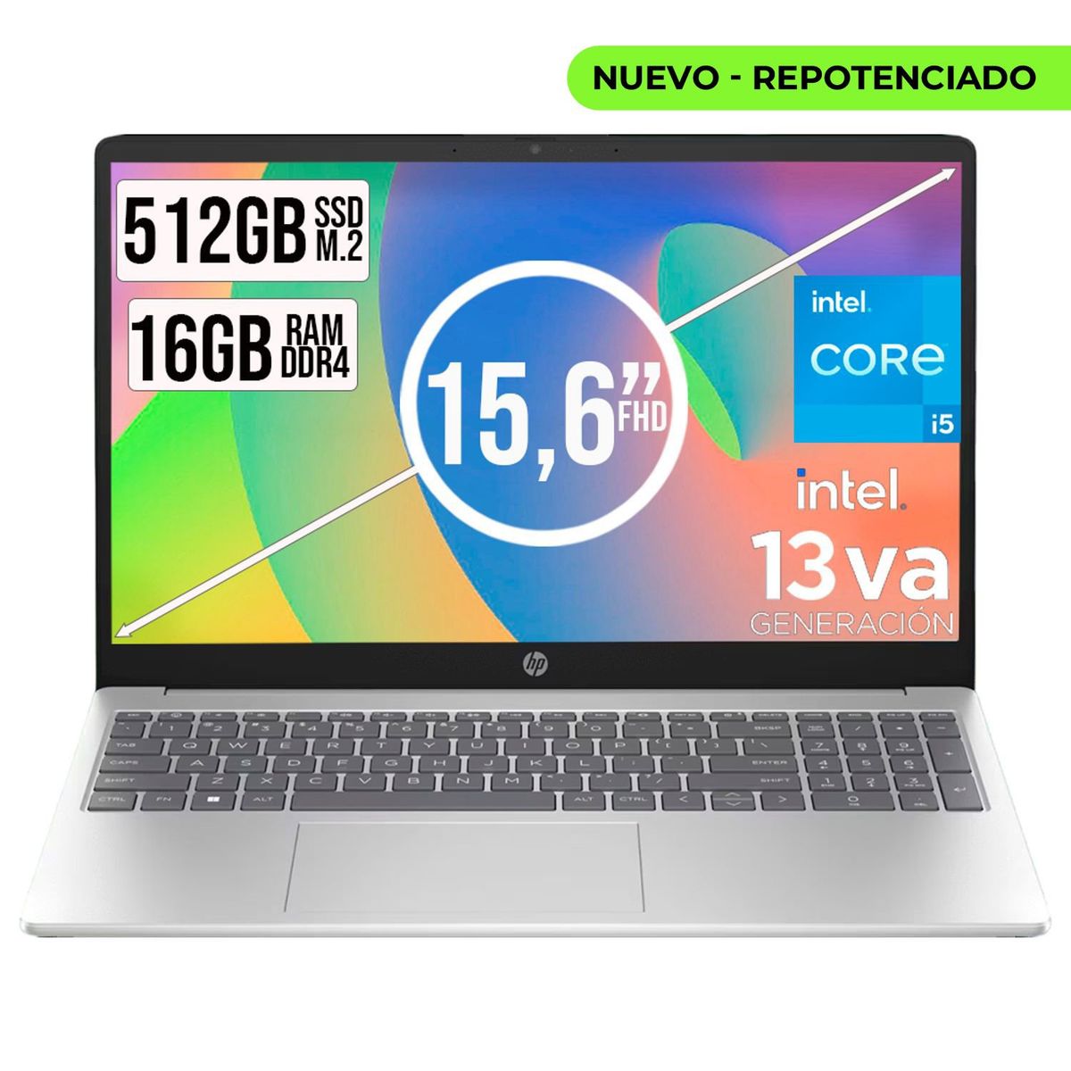 HP - Portátil HP 15 Intel Core I5-1334U 512GB SSD 16GB RAM 15.6" FHD