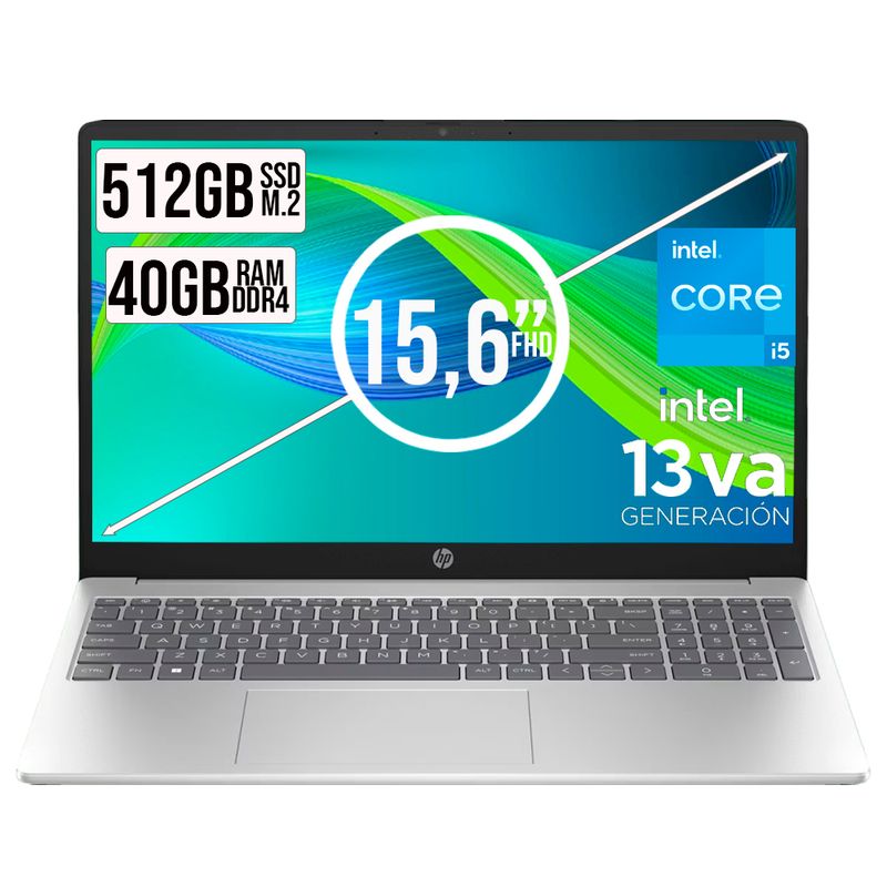 HP - PORTATIL HP 15 INTEL CORE I5-1334U SSD 512GB RAM 40GB LED 15,6 FHD WIN 11