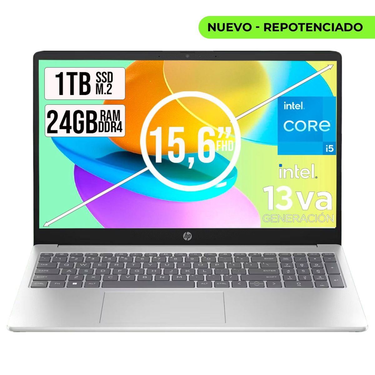 HP - Portátil HP 15 Intel Core i5-1334U 1TB SSD 24GB RAM 15.6" FHD
