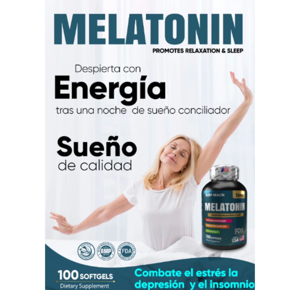 NATURAL ENERGY PRODUCTS - Melatonina Americana Pura x 100 unidades