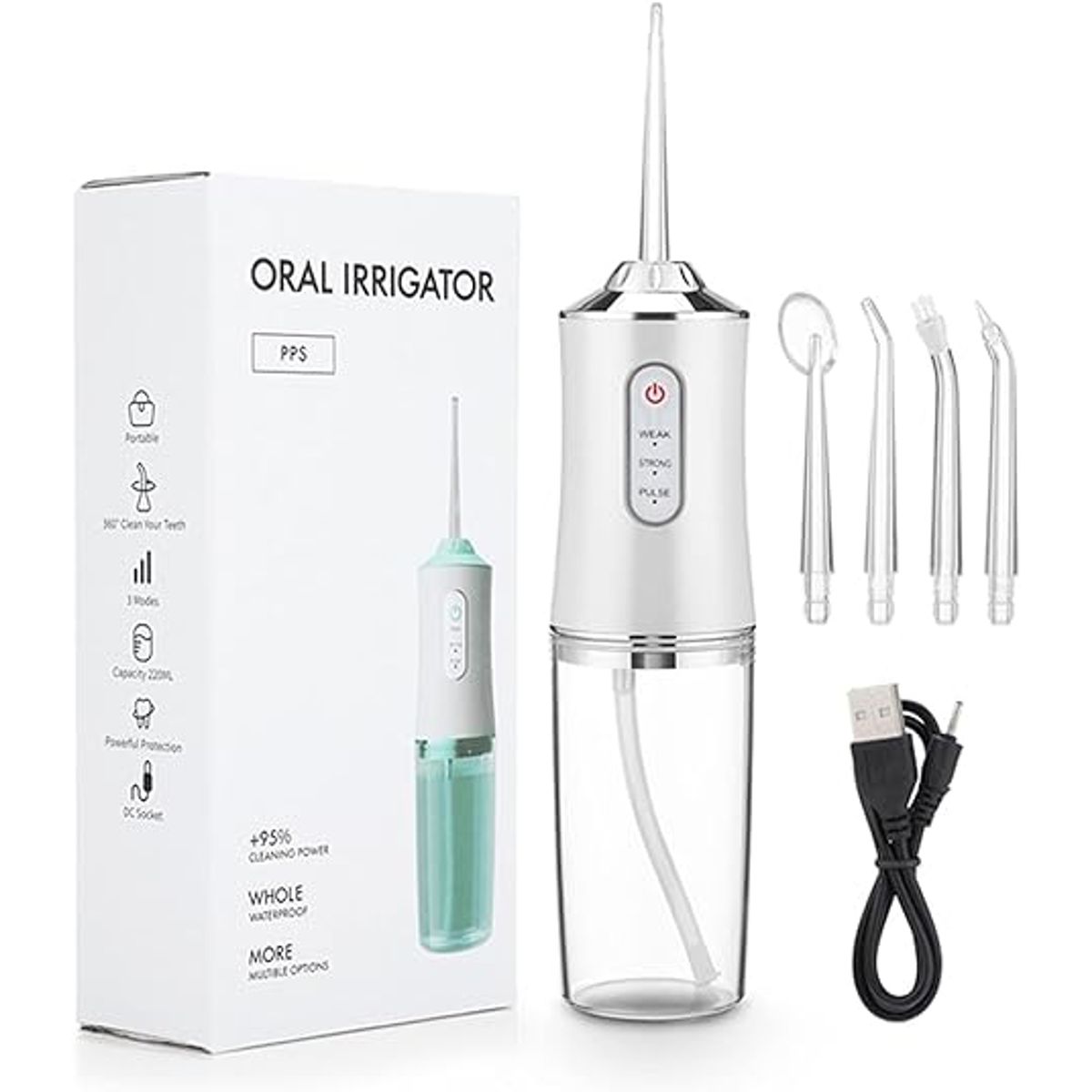 GENERICO - Irrigador dental Eléctrico limpiador oral recargable