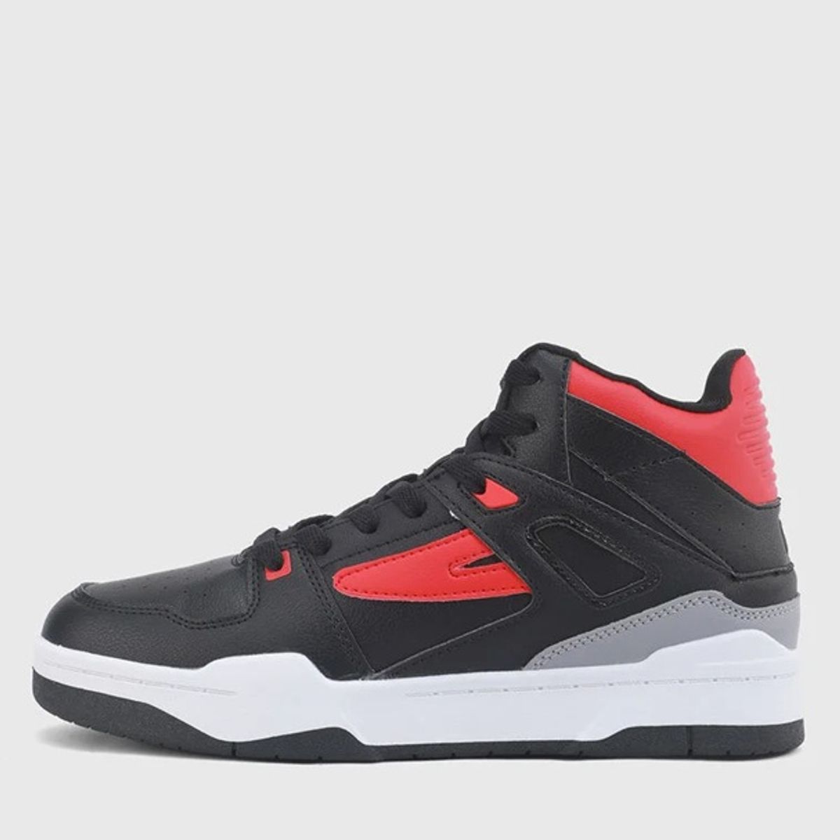 FILA - Tenis Fila Hombre Groster 430060BRW Negro Rojo Urbano Alto