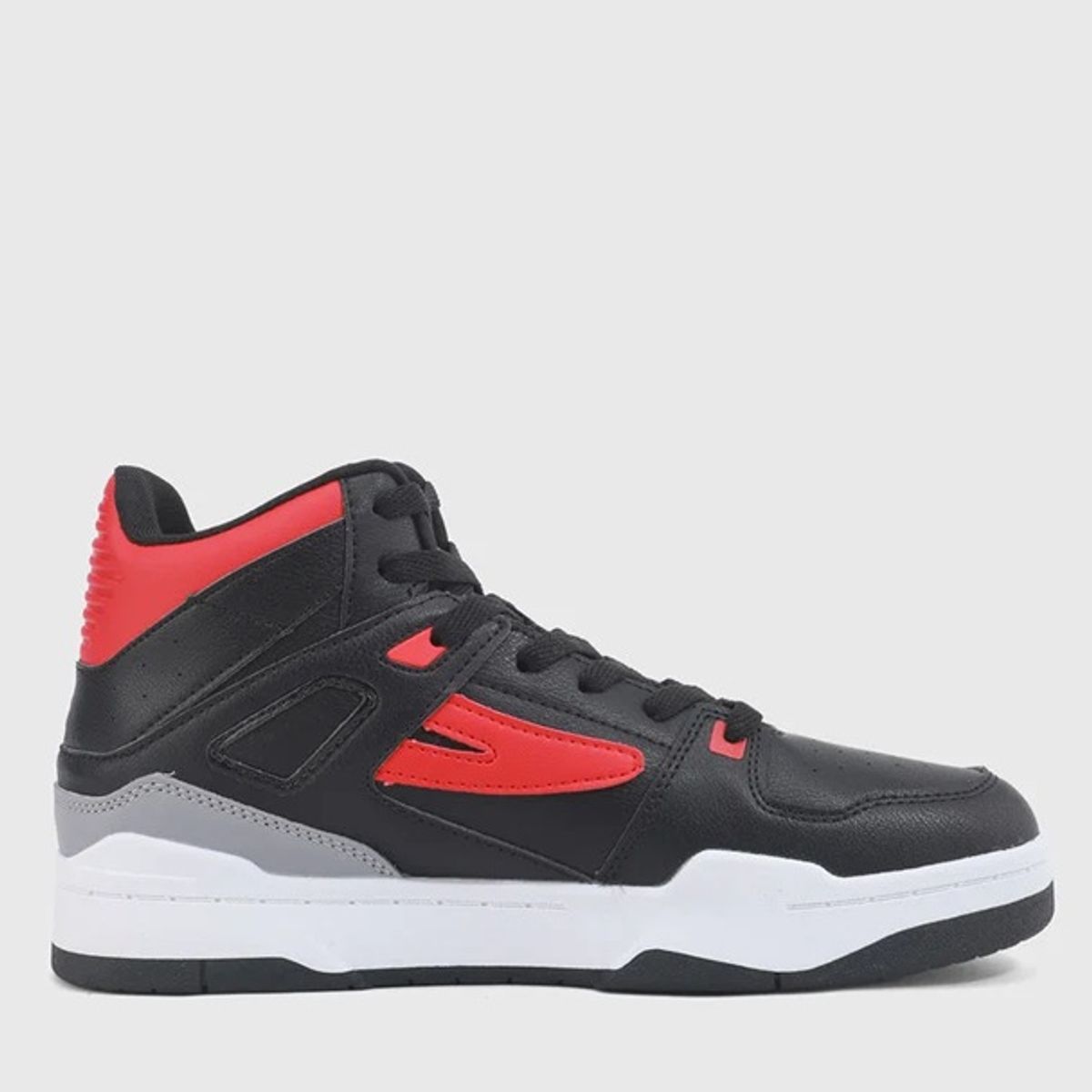 FILA - Tenis Fila Hombre Groster 430060BRW Negro Rojo Urbano Alto