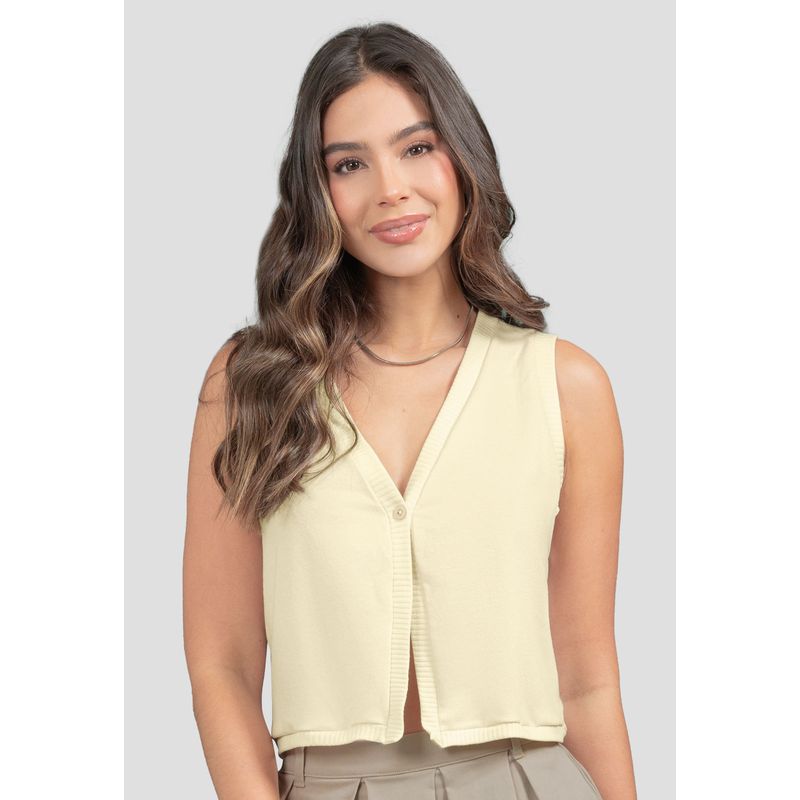 MARKETING PERSONAL - Chaleco Mujer Crema Mp 111303