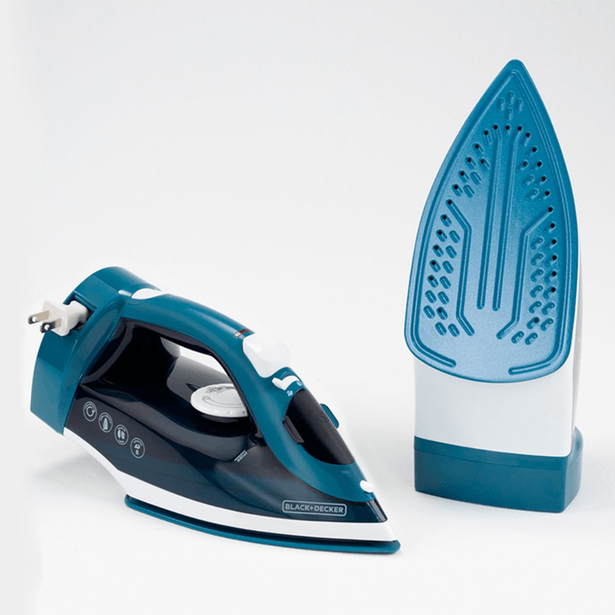 BLACK+DECKER - Plancha de Ropa a Vapor con Cable Retractil Azul Black+Decker ICR004B-LA