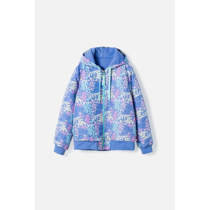 MIC - Chaqueta de Mic con cierre y capucha azul para niña