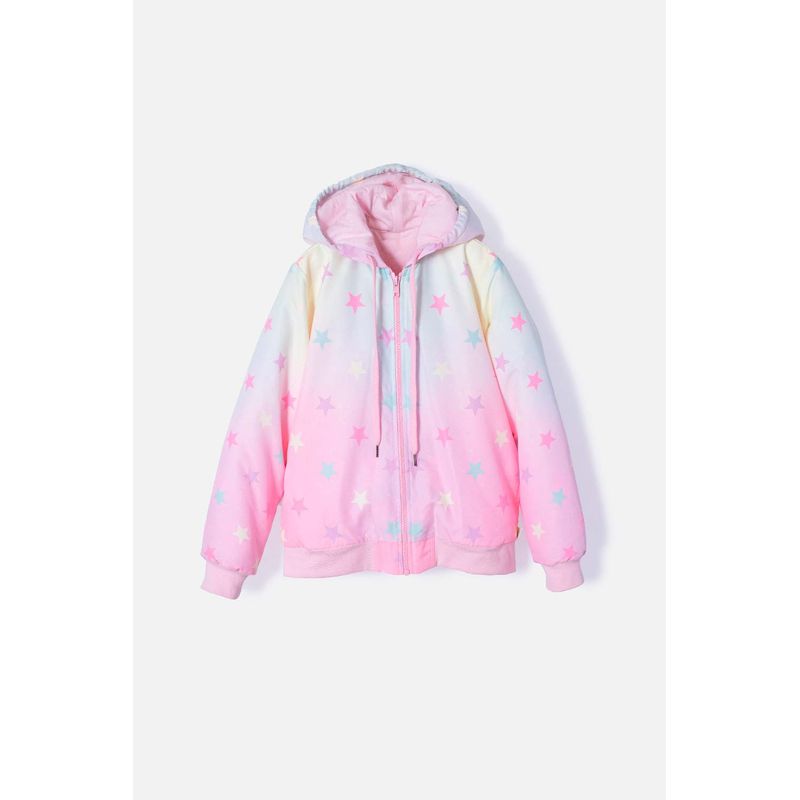 MIC - Chaqueta de Mic con cierre y capucha multicolor para niña