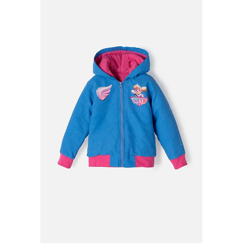 NICKELODEON - Chaqueta de Paw Patrol con capucha azul y fucsia para niña 2T a 5T