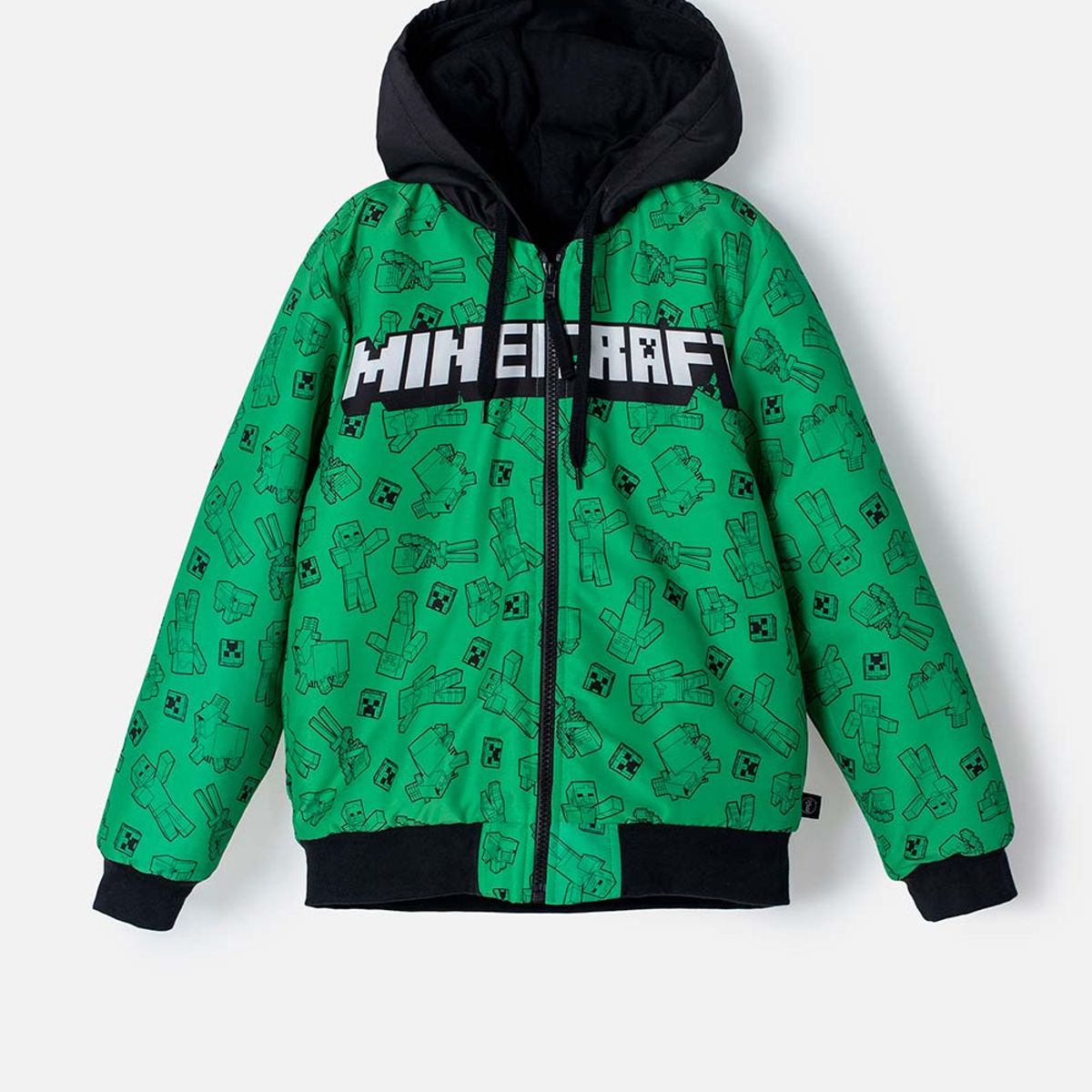 MINECRAFT - Chaqueta de Minecraft con capucha verde y negra para niño