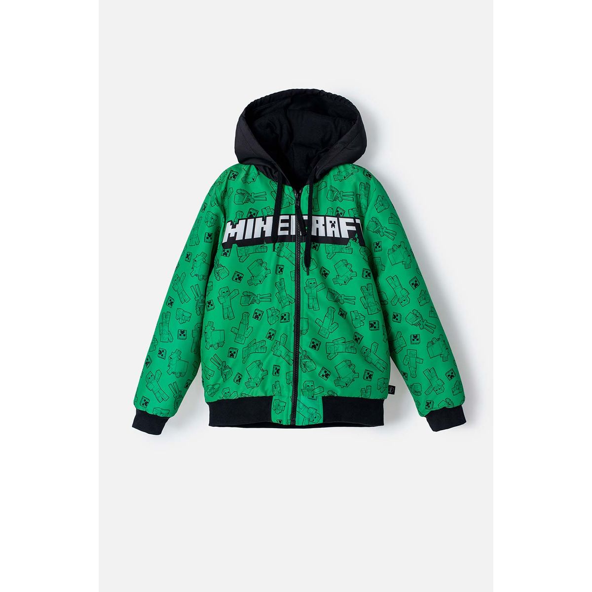 MINECRAFT - Chaqueta de Minecraft con capucha verde y negra para niño