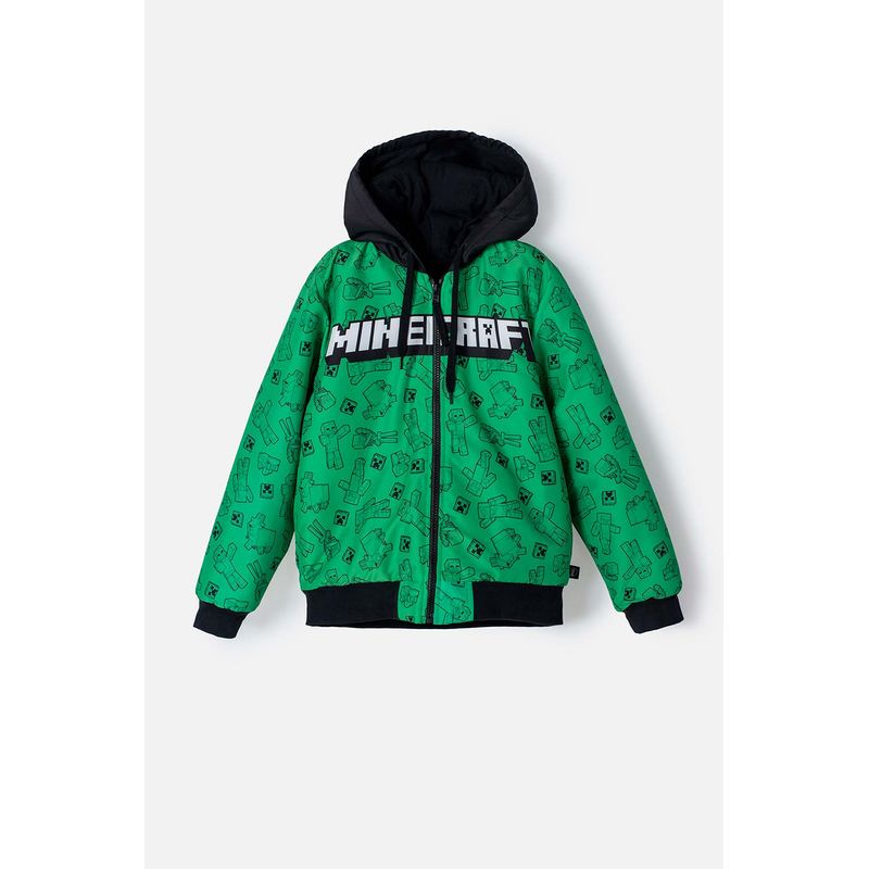 MINECRAFT - Chaqueta de Minecraft con capucha verde y negra para niño