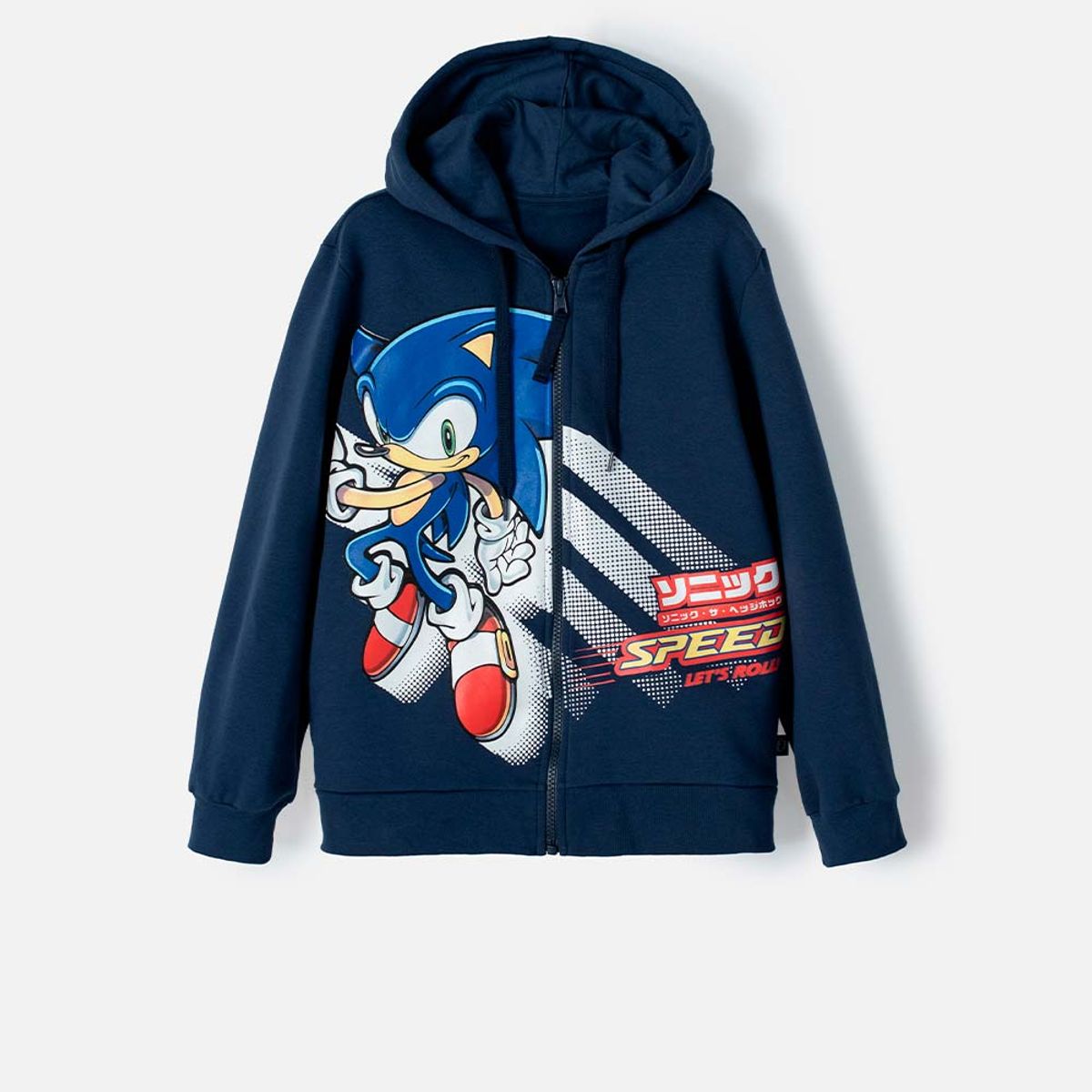 SONIC - Buzo de Sonic con cierre azul para niño