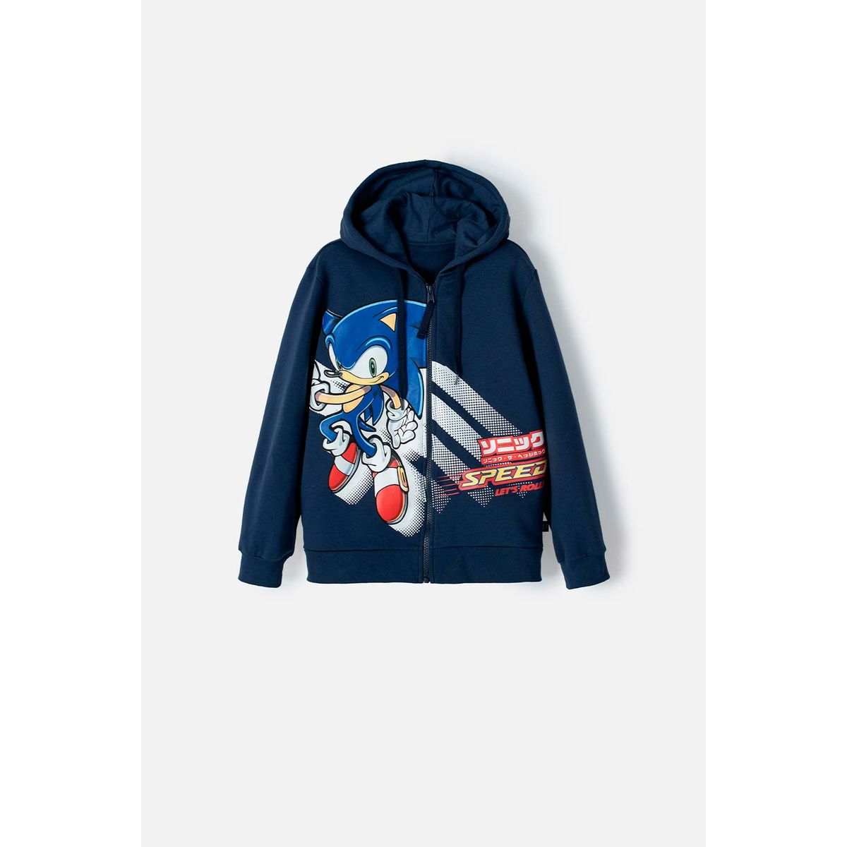 SONIC - Buzo de Sonic con cierre azul para niño