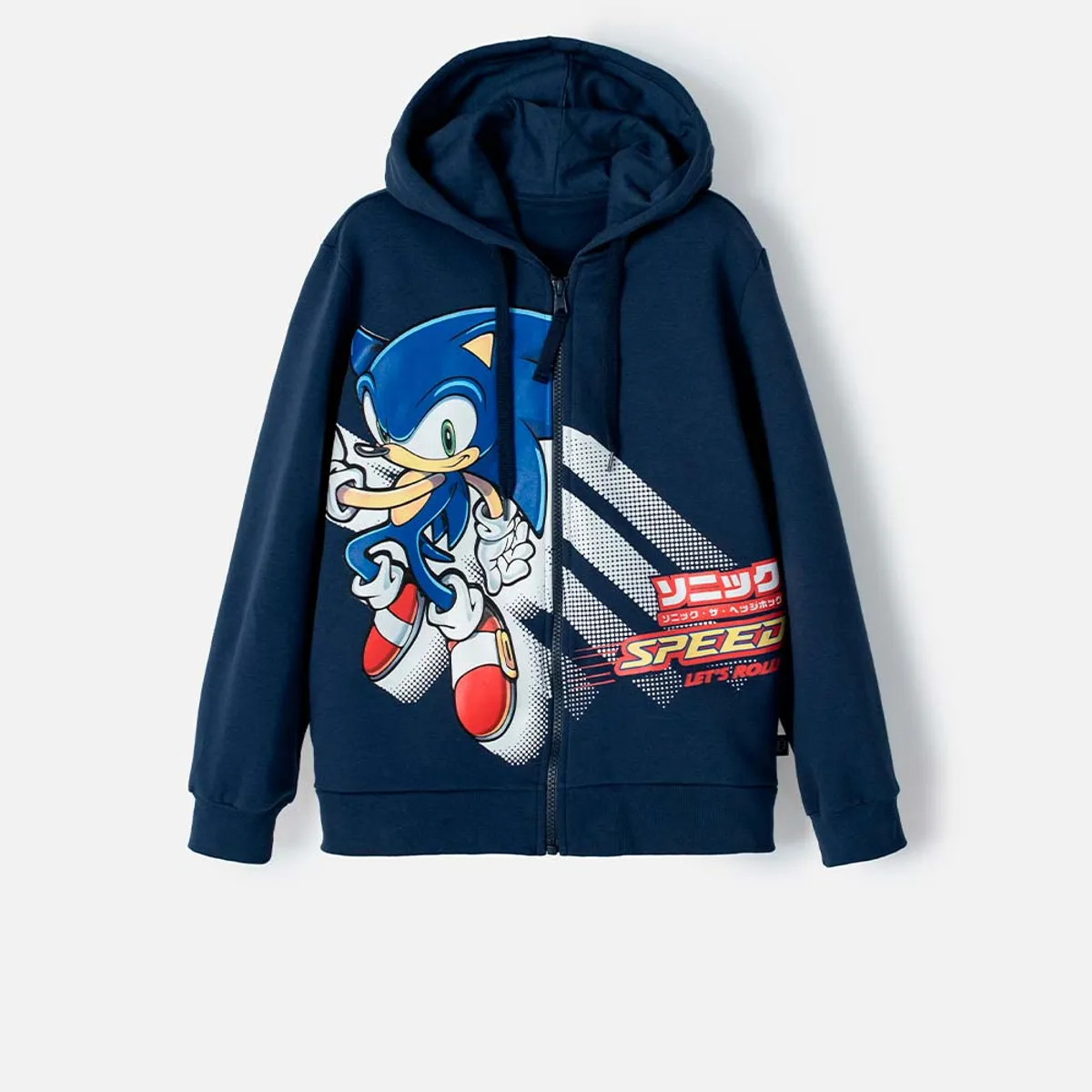 SONIC - Buzo de Sonic con cierre azul para niño