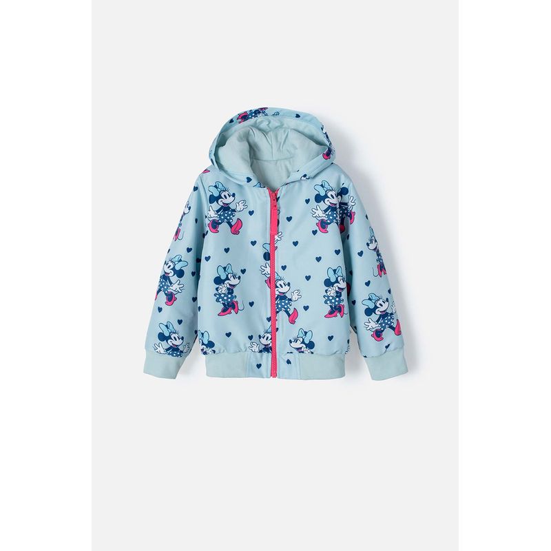 DISNEY - Chaqueta de Minnie Mouse azul con capucha para niña 2T a 5T