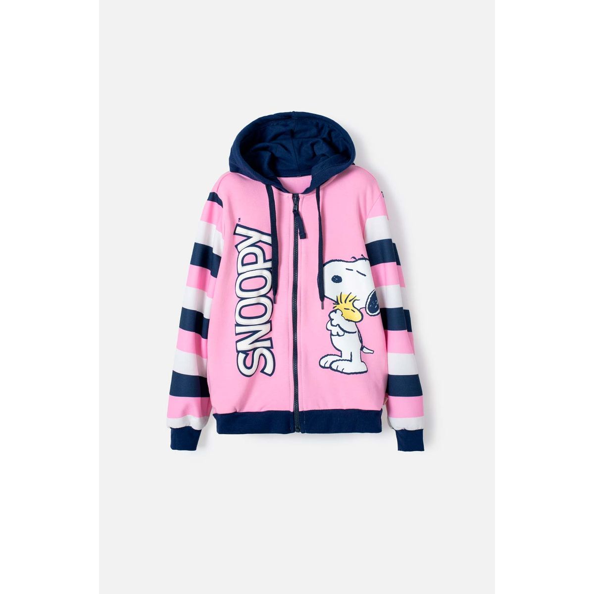SNOOPY - Buzo de Snoopy con cierre rosado para niña