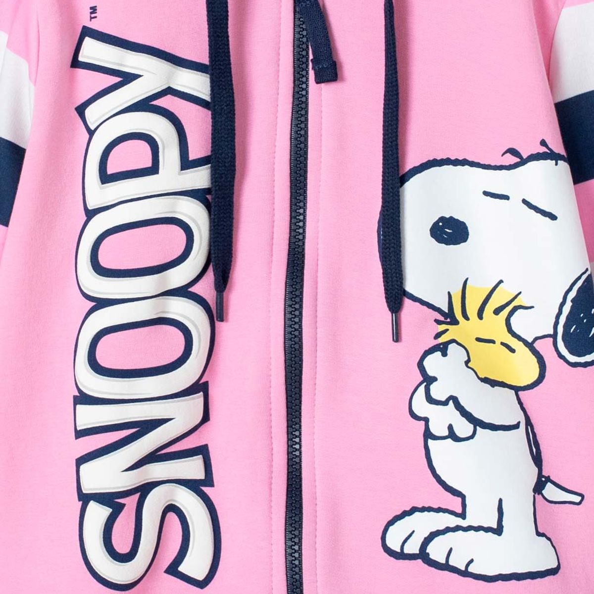 SNOOPY - Buzo de Snoopy con cierre rosado para niña